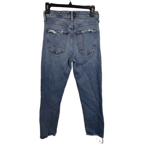 Agolde Distressed Size 24 /0 Mid Rise Straight Crop Jeans  Kye 67640 - Picture 2 of 10